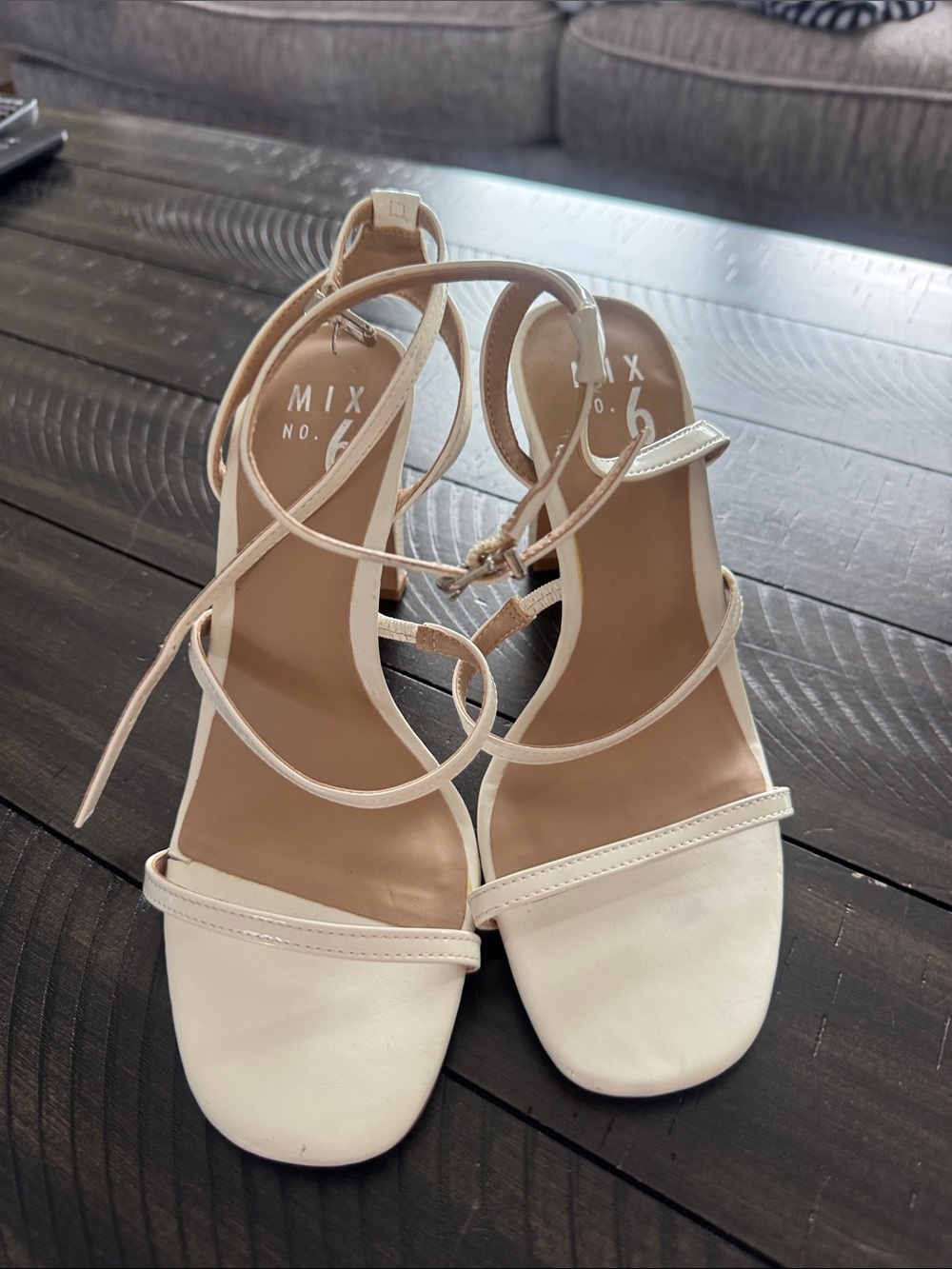 Mix No. 6 Women's Cream Strappy Heeled Sandals